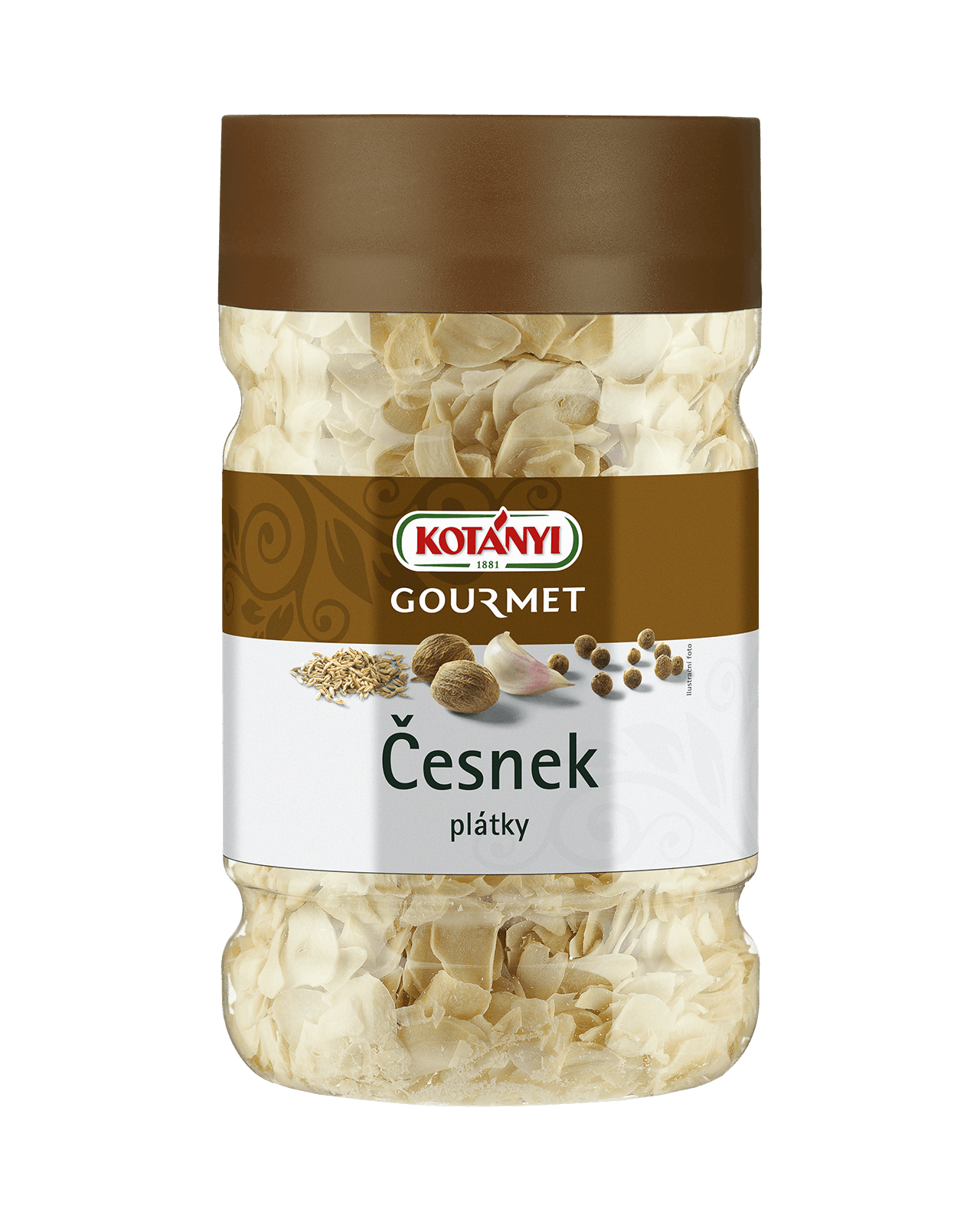240003 Kotanyi Česnek Plátky B2b Tin 1200ccm