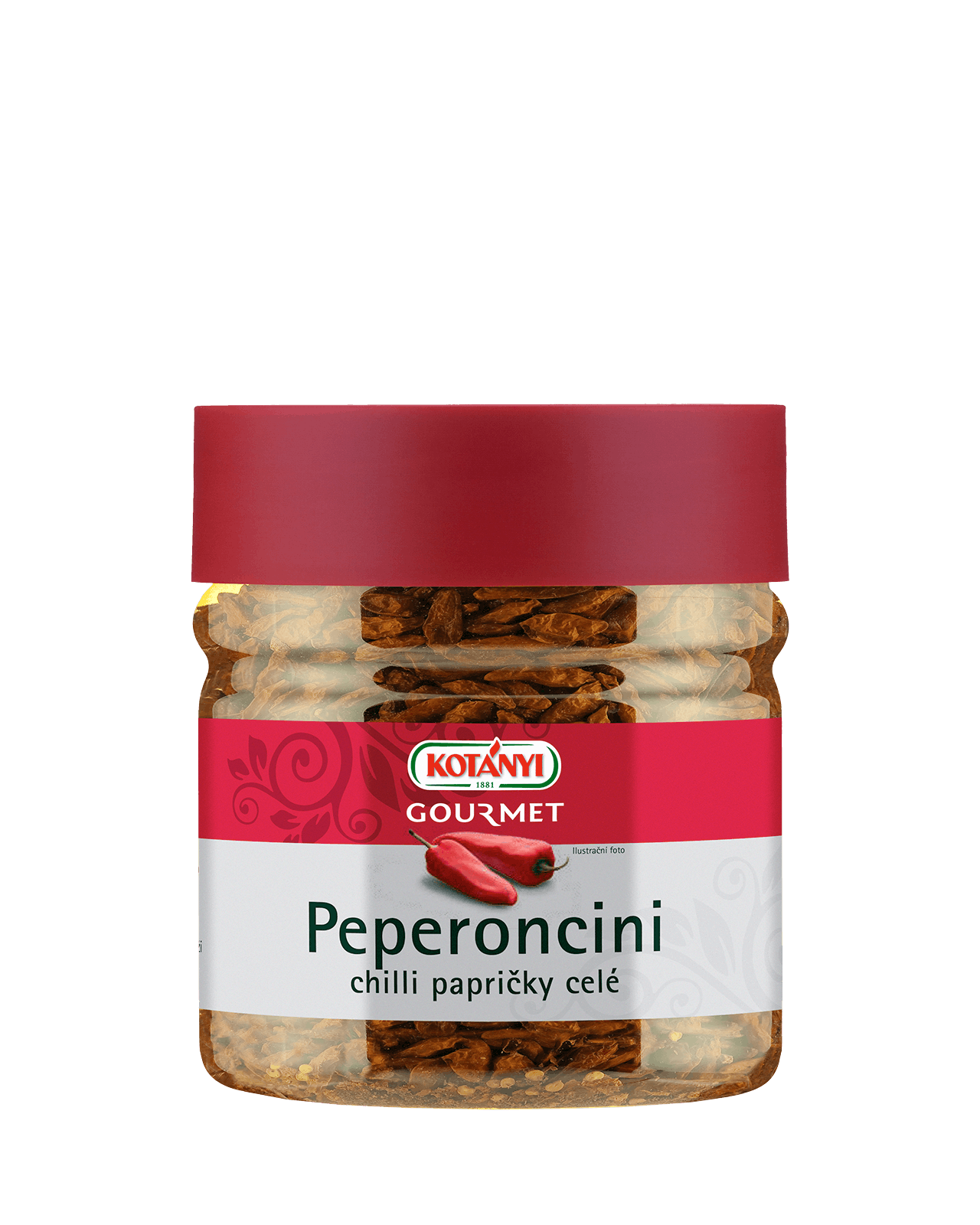 732003 Kotanyi Peperoncini Sušené B2b Tin 400ccm